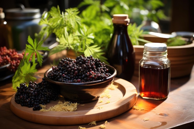 Elderberry in the kitchen table professional advertising food photography