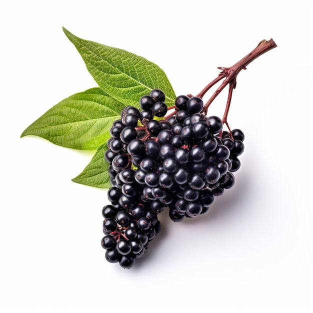 elderberry on white background