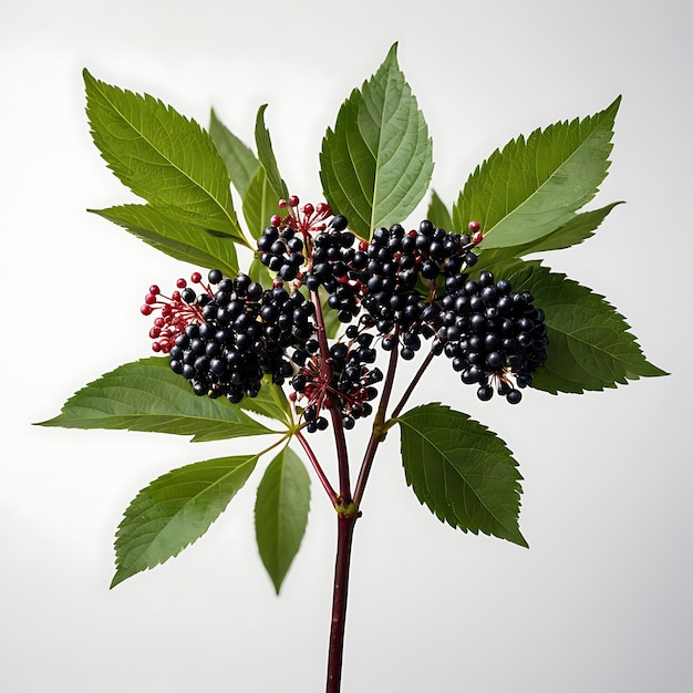 Elderberry on a white background