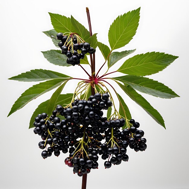 Elderberry on a white background