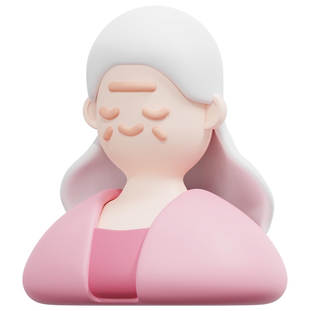 노인 3d 렌더링 아이콘 그림