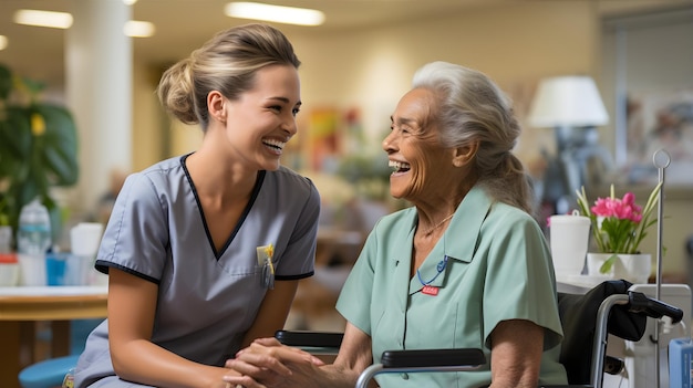 Photo elderly care in loving hands