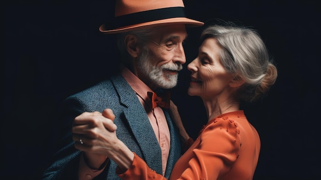 Photo elderly couple dancing and enjoying life together generative ai