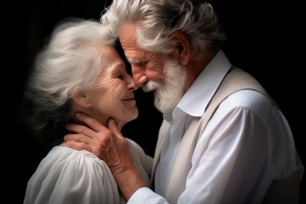 elderly couple in love