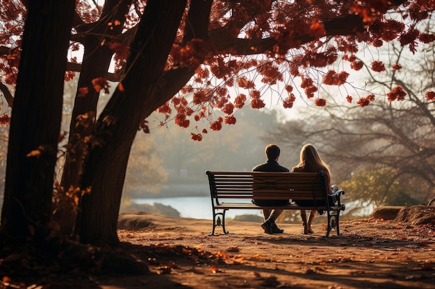 elderly couple sit on a bench