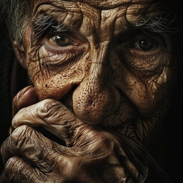 elderly face wisdom filled eyes old lady wrinkled face