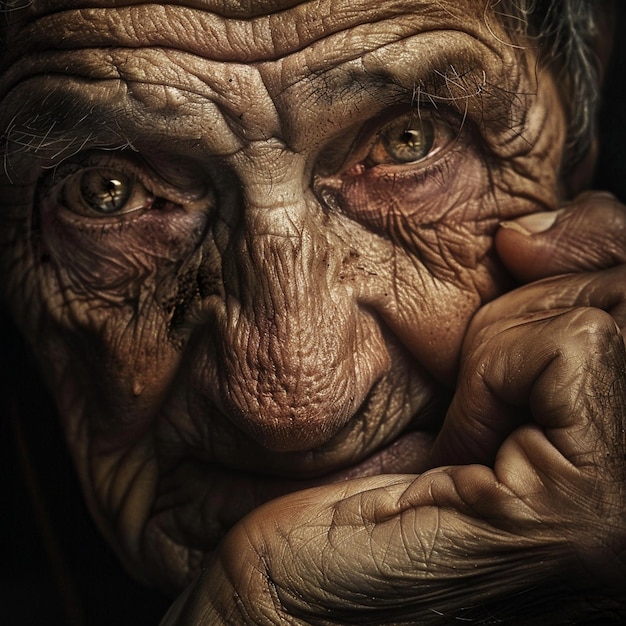 elderly face wisdom filled eyes old lady wrinkled face