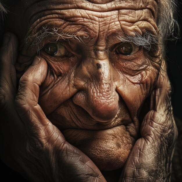 elderly face wisdom filled eyes old lady wrinkled face