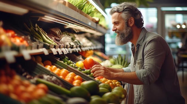 An elderly gentleman in a supermarket Generative Ai