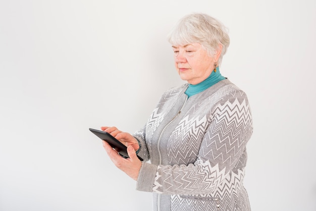 Elderly grandma reading