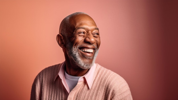 Пожилой мужчина возраст природа старый старший улыбающийся черный портрет традиция лицо генеративный ИИ