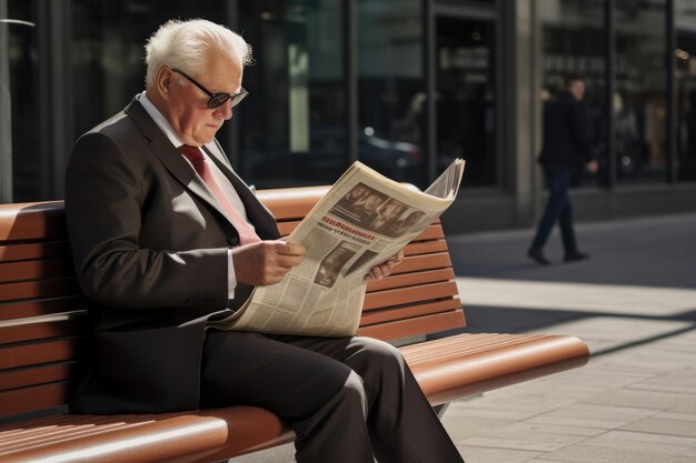 Foto uomo anziano stile di vita caucasico persona seduta maschio maturo all'aperto adulto