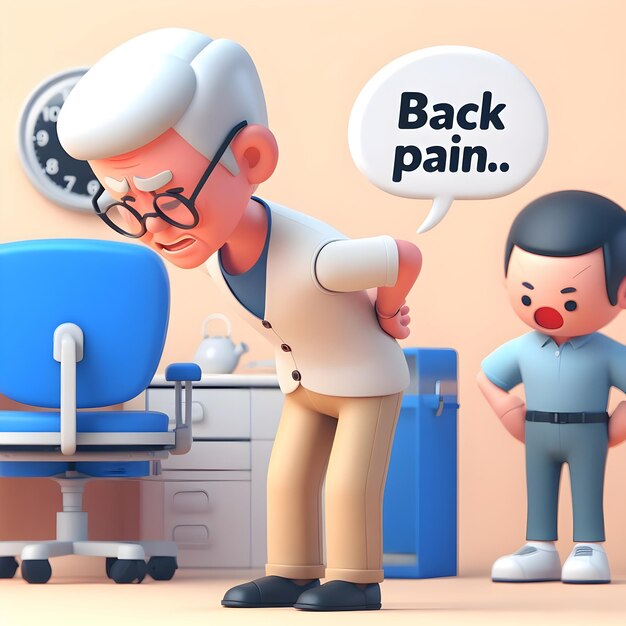 Elderly man seeking pain relief for chronic back discomfort