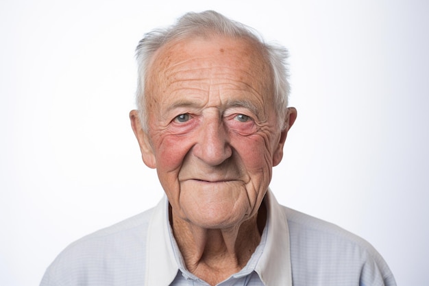 Photo elderly man smile happily on bokeh style warm background