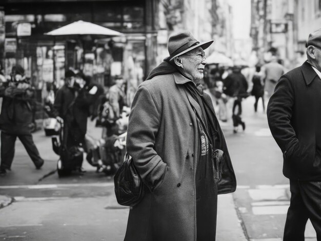 Elderly man walking on Oxford street