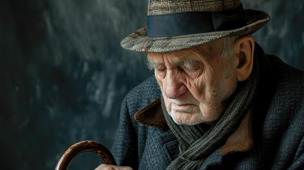 Elderly Man with a Cane