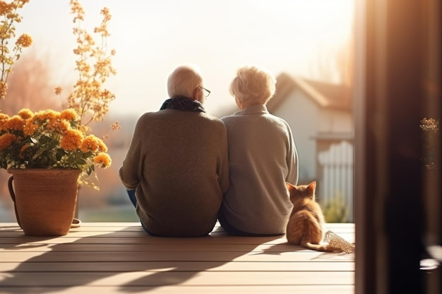 An elderly married couple on a clear fall afternoon with their International Day Of Older Persons