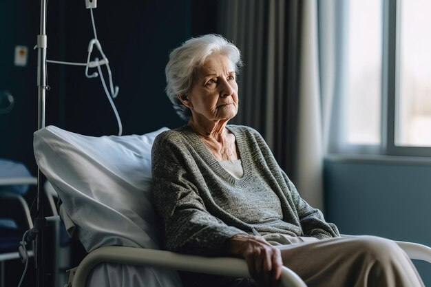 Elderly Patient Experiencing Discomfort in Hospital Setting