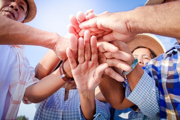 Le persone anziane hanno collaborato per incontrarsi, socializzare, vivere felici in pensione.