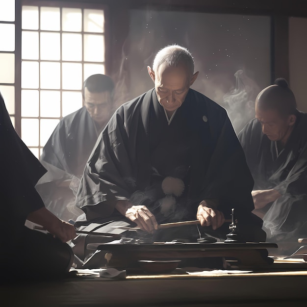 Elderly Sushi Chef at Work