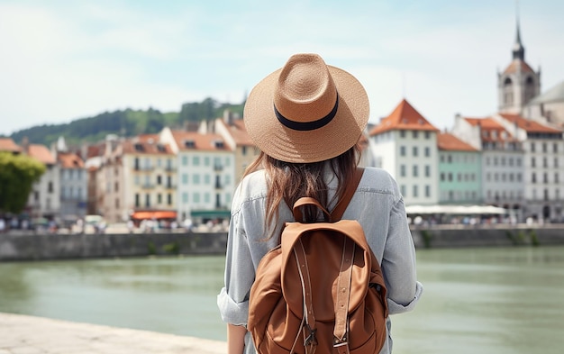 elderly tourist on a trip