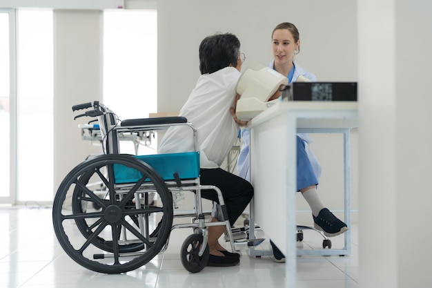 Elderly woman checking blood pressure To check