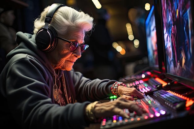 Elderly woman Gamer