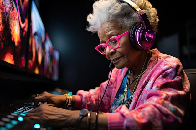 Elderly woman Gamer