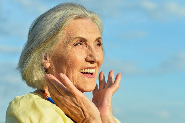 Elderly woman posing