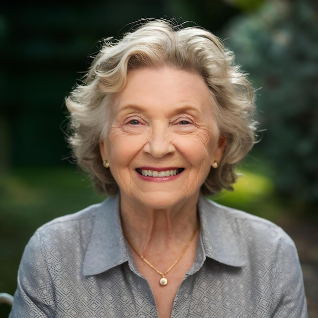 Elderly woman with happy face