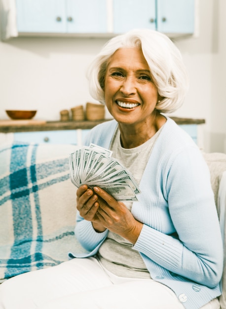 Elderly Woman With Money