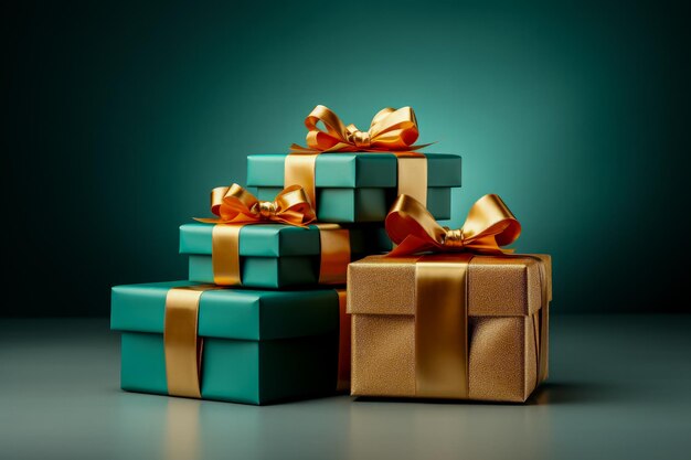 Elderlytailored minimalist style Christmas gifts isolated on a gradient background