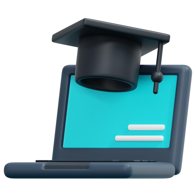 elearning 3d render icon illustration