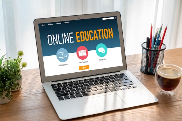 Elearning website with modish sofware for student to study on the internet