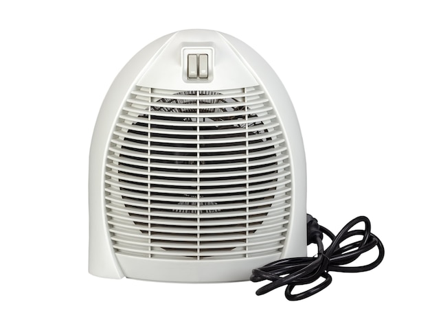 Electric air heater with fan isolated on a white background