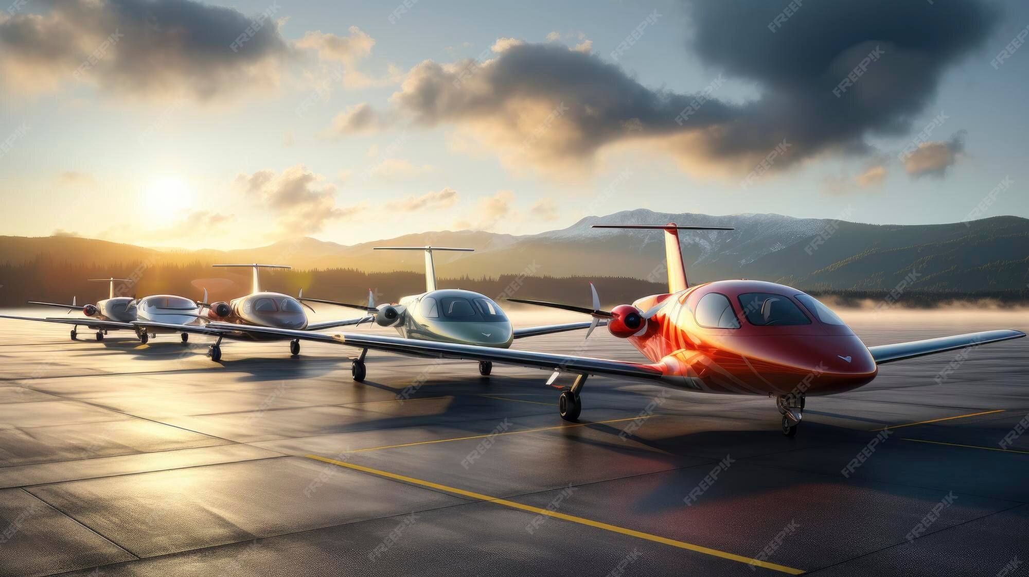 Premium AI Image Electric airplanes zero emission aviation