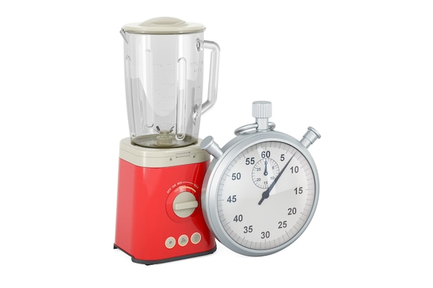 Electric blender with stopwatch 3D rendering