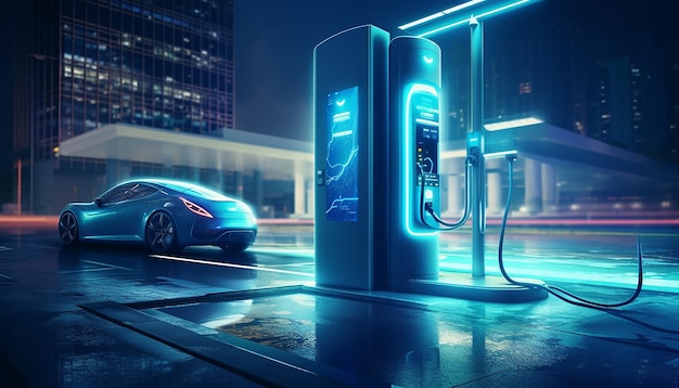 Electric car charge station concept Commercial photography