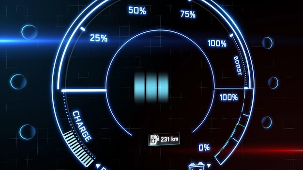 electric car charging at power charging station. battery charge. graphic animation.