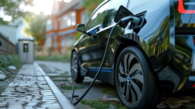 Electric car and charging station point