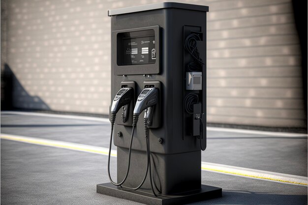 Foto stazione di auto elettrica di ricarica vettore