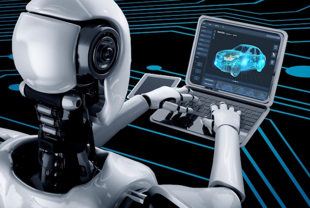 電気自動車のデザインソフトウェアはコンピュータ画面でシミュレーションブループリントをスムーズに表示します