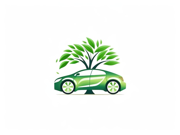 Photo electric car logo eco friendly technology illustration