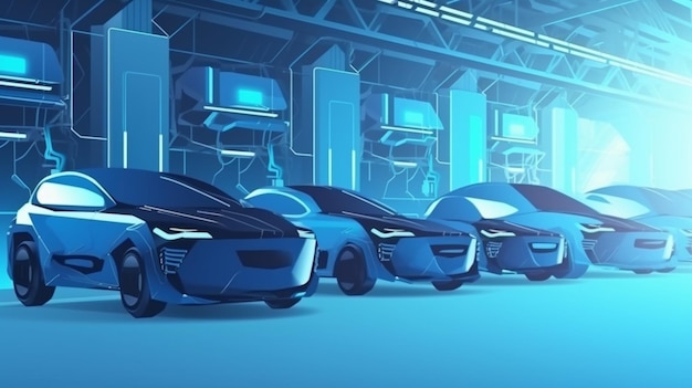 Electric car manufacturing plant ai generated