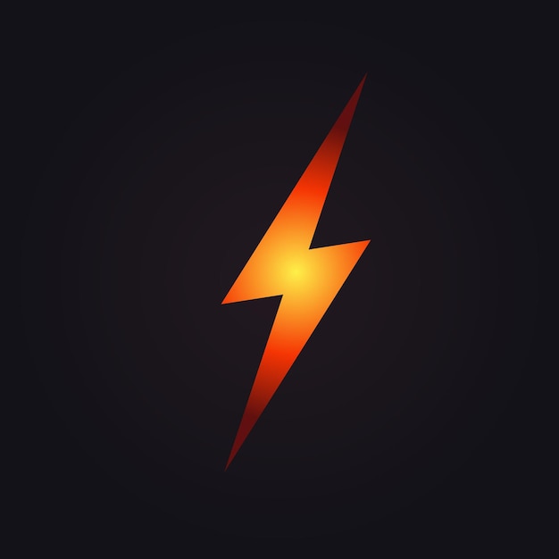 Electric energy flash icon thunderbolt symbol lightning strike thunderstorm flat graphic Electric shock lightning bolt logo stormy weather sign electric discharge pictogramVector illustration