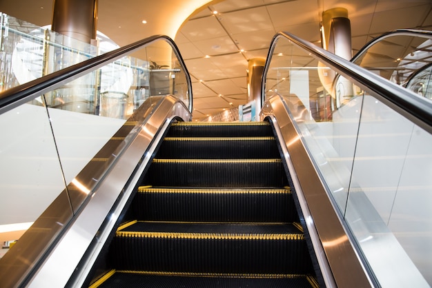 Electric escalator Way up the mall.