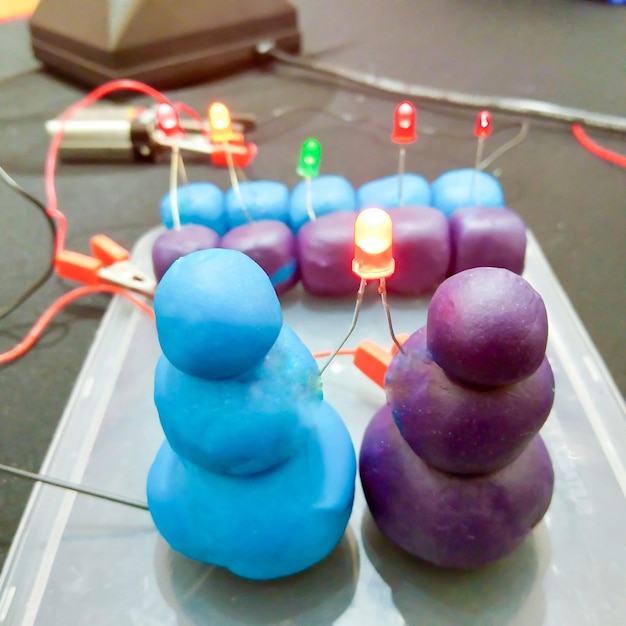 Photo electric experiment with play dough