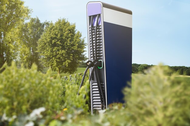 Electric fuel charge station for plug in e mobility cars to get\
power from terminal to filler neck