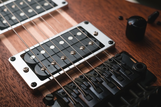 Electric guitar close up