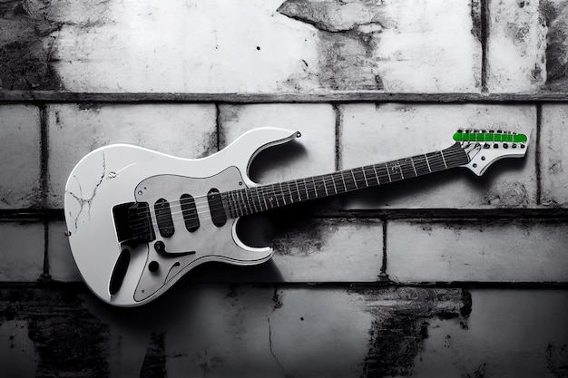 Electric guitar on concrete background Generative Ai